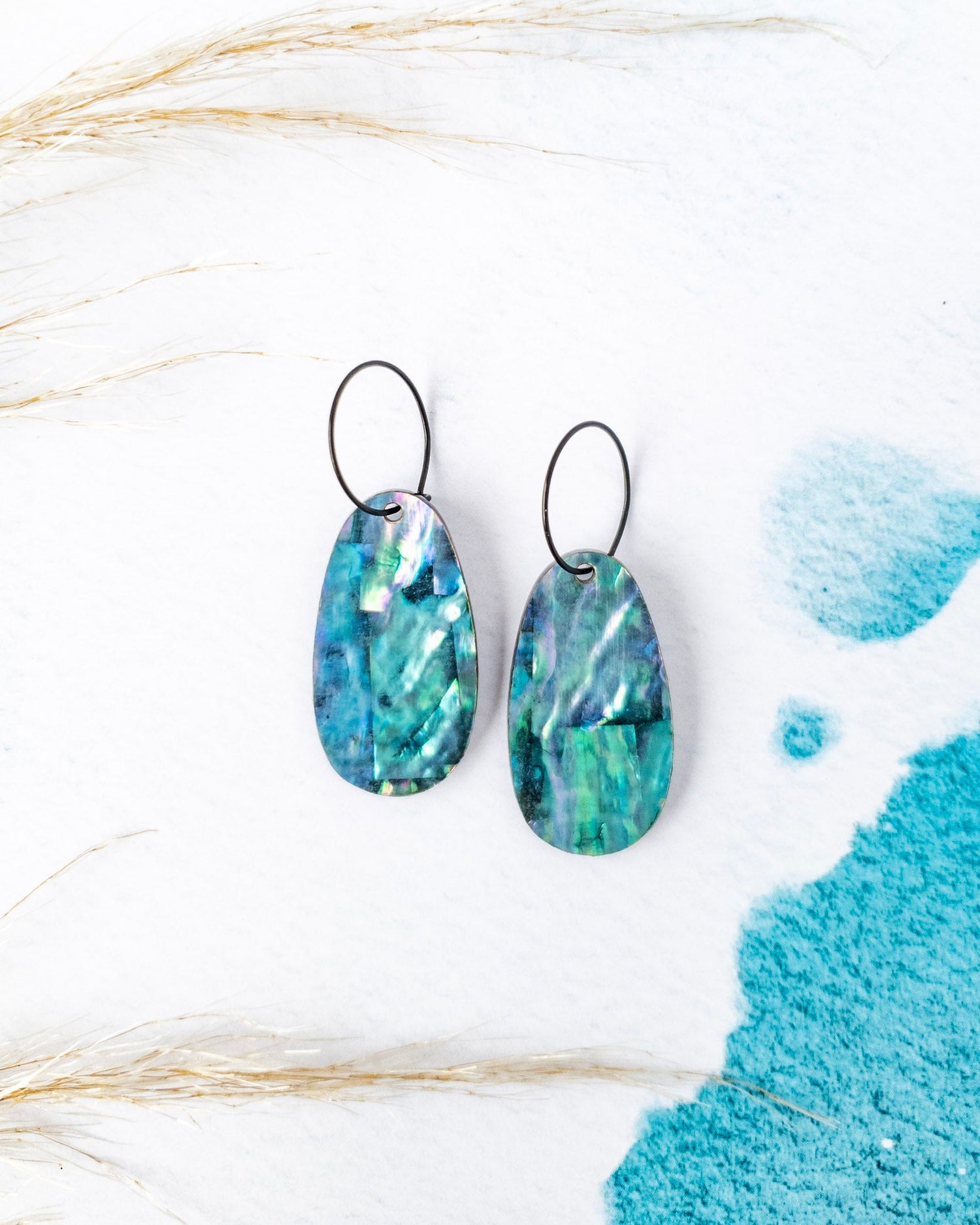 Paua drop hoops