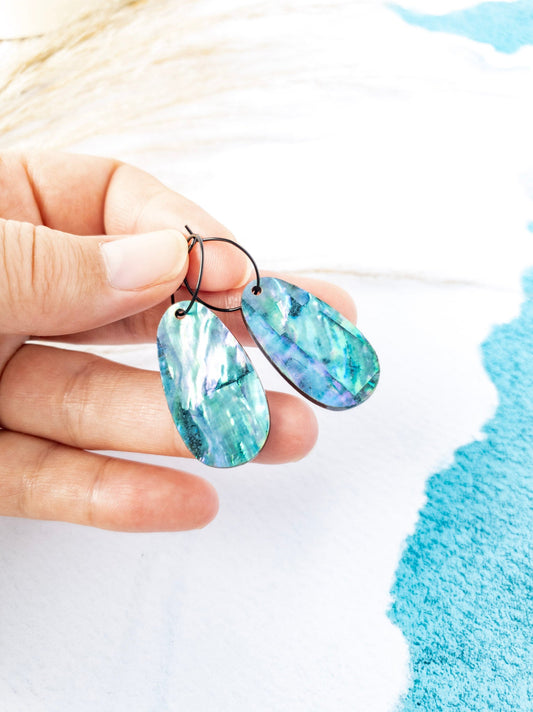 Paua drop hoops